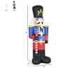 8ft Nutcracker Toy Soldier Inflatable Decoration LED Lights Scepter Blow-Up