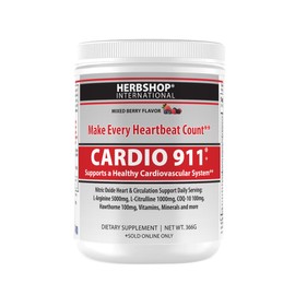 Cardio 911 Cardio 911 - Cardiovascular Support and Workout Enhancement Supplement (30 Servings, Over 12g per) Nitric Oxide Drink Mix (366 Grams, Mixed Berry)
