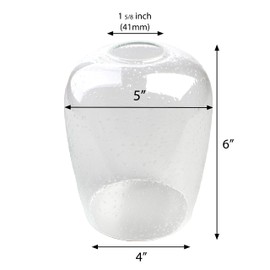 Bubble Glass shade, LEDupdates 3 Pack 5" wide Clear Seeded Globe shape for light fixture lamp replacement upgrade