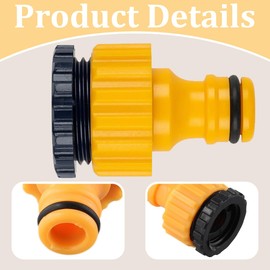 6 Pcs Brass Tap Connectors, 3/4 & 1/2 Inch 2-in-1 Threaded Tap Adapter, Female Outside Faucet Connector for Garden Taps, Kitchen Faucet, Washing Machine Hose
