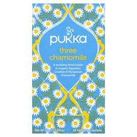 Pukka Three Chamomile Tea (Pack of 4, Total 80 Bags)