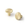 JIASENBAO 10 Pack Brushed Gold Cabinet Knobs Brass Flat Drawer