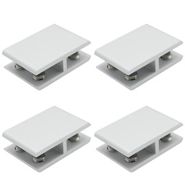 ZUDKSUY 4Pcs Aluminum Glass Clamp, 180° Adjustable Degree Glass ClGamp for 3/8, Glass bracket connector for 8-10mm Thick Glass (Silver)