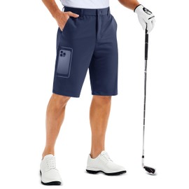 MAGCOMSEN Golf Shorts Men 11 Inch Lightweight Stretch Work Short with 4 Pockets for Casual Dress Travel Navy 40