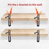Dnyta 6 Pack Shelf Bracket L-Shape Corner Brace Adjustable L