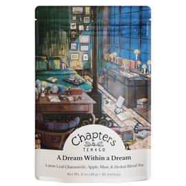 Chapters Tea & Co A Dream Within A Dream | Bedtime Chamomile Loose Leaf Tea with Valerian | Herbal Sleep Blend for Book Lovers | Caffeine-Free | 56 Servings | Novel-Inspired Literary Tea