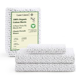 LANE LINEN RV Queen Sheets Set - 100% Organic Cotton Camper Sheet Sets 15" Deep Pocket Fitted - Haze Grey