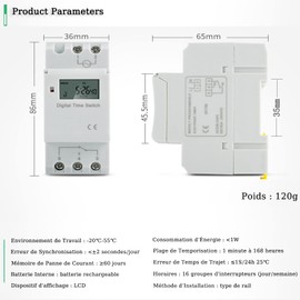Akozon Digital Programmable Timer, LCD Display Weekly Programmable AHC15A 220V Electronic Relay 16on & 16off Timer Microcomputer Timer Controller Switch (220V)