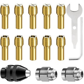 DMNQ 15 Pieces Drill Chuck Suitable for Dremel, Mini Drill Chuck, Attachments Suitable for Dremel, Quick Change Adapter with Tool Set for Rotating Tool Accessories, Electric Chuck Rotary Tools