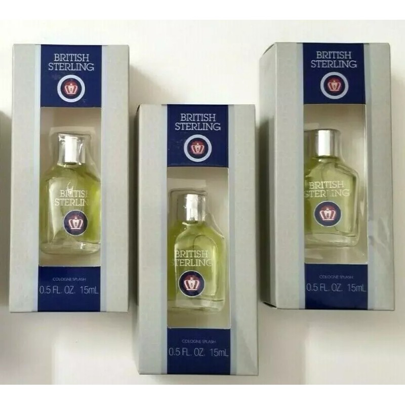 Dana 3 pk BRITISH STERLING Cologne SPLASH 0.5 oz /