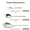 3 PCS Stainless Steel Spoon Set, Mirror Metal 10.5" Serving