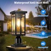MYHXQ 14'' Outdoor Solar Post Light, Dusk to Dawn Solar