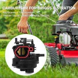 Rakiyada 799584 Carburetor Kit Compatible with Briggs and Stratton 594058 594057 592361 594529, 163cc Lawn Mower Parts Fits for Troy Bilt TB110 TB200 103M02 09P702 550EX 625EX 675EX 725EXI LC121P