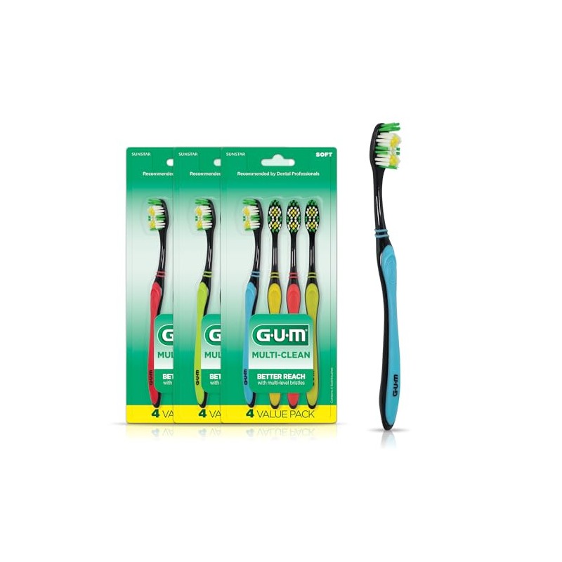 GUM - cepillo para polvo de dientes multilimpieza, cerdas suaves