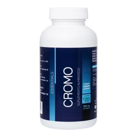 NLS ESSENTIALS POLINICOTINATO DE CROMO | Enriquecido con Alga Espirulina | 120 Cápsulas vegetales | 200mcg por cápsula | Suplemento Alimenticio para la salud y bienestar