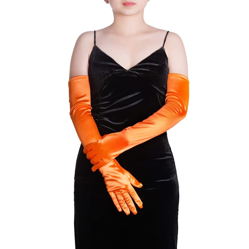Wobe Long Opera Party 20s Satin Gloves Stretchy Adult Size