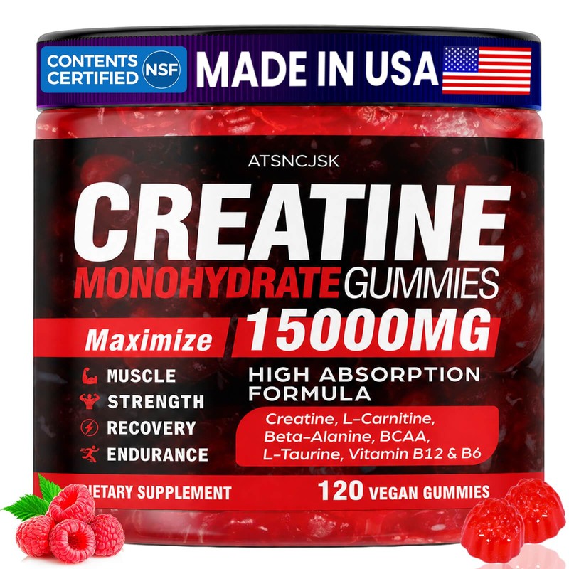 Creatine Gummies Monohydrate Complex, Pre-Workout for Men & Women, Creatine