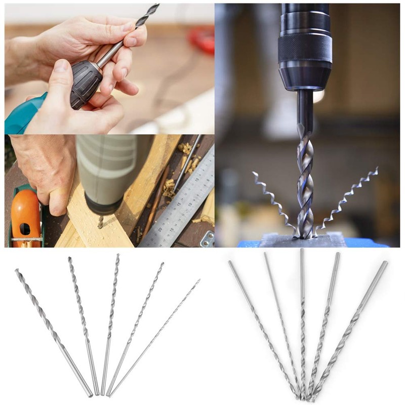 Wood Drill Bits Set, 5pcs 2-5mm Extra Long Drill Bits