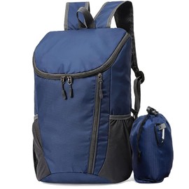 Junkisha Folding Backpack, Ultra Lightweight, Large Capacity, Popular, Foldable, Waterproof, Durable, Men's, Simple Design, For Outdoor Activities, Hiking, Travel, Unisex, Bag Included, blue