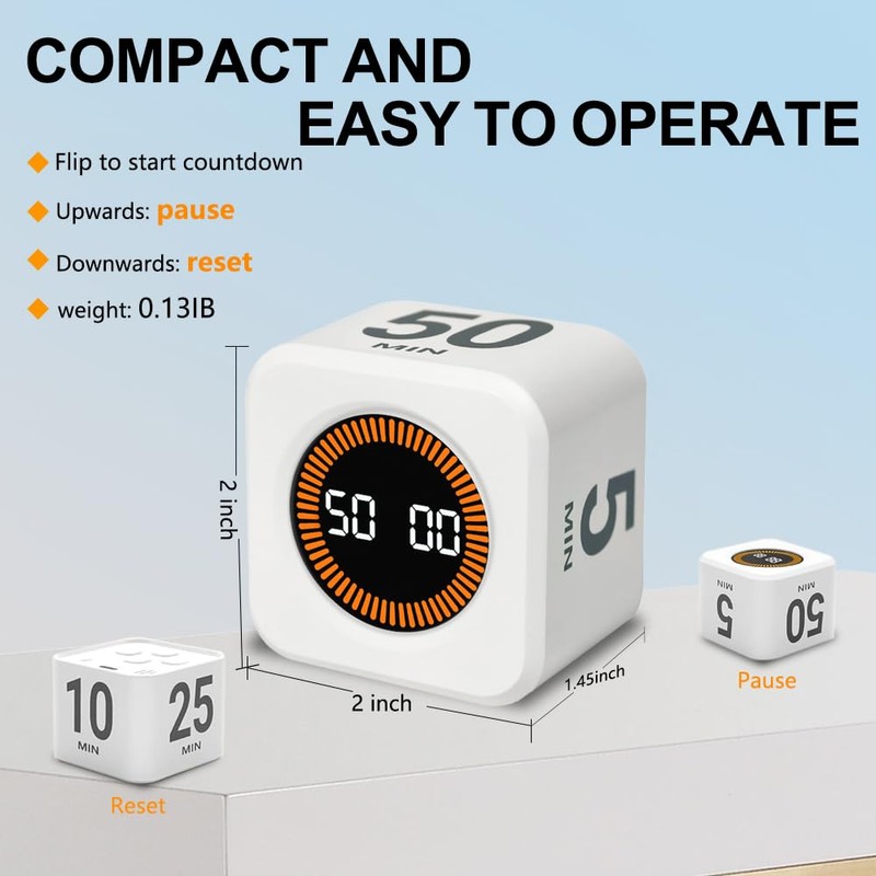 PULIVIA Visual Rotating Timer with 5, 10, 25 50 Minutes