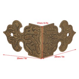 100Pcs Metal Corner Guard Decorative Corner Protectors Golden Antique Vintage Safety Guards with Screws for Jewelry Box Wooden Case Chest Tables Cabinet Furniture Edge(0.7X 1x 1 inch)