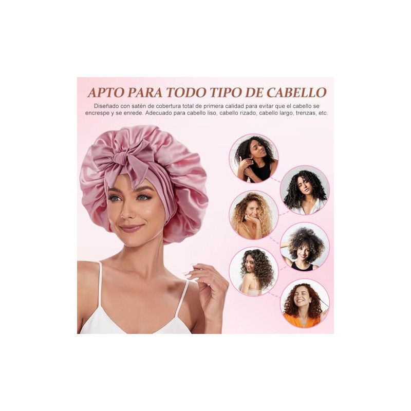 2 Pcs Gorro de Seda para Dormir, Gorro De Dormir