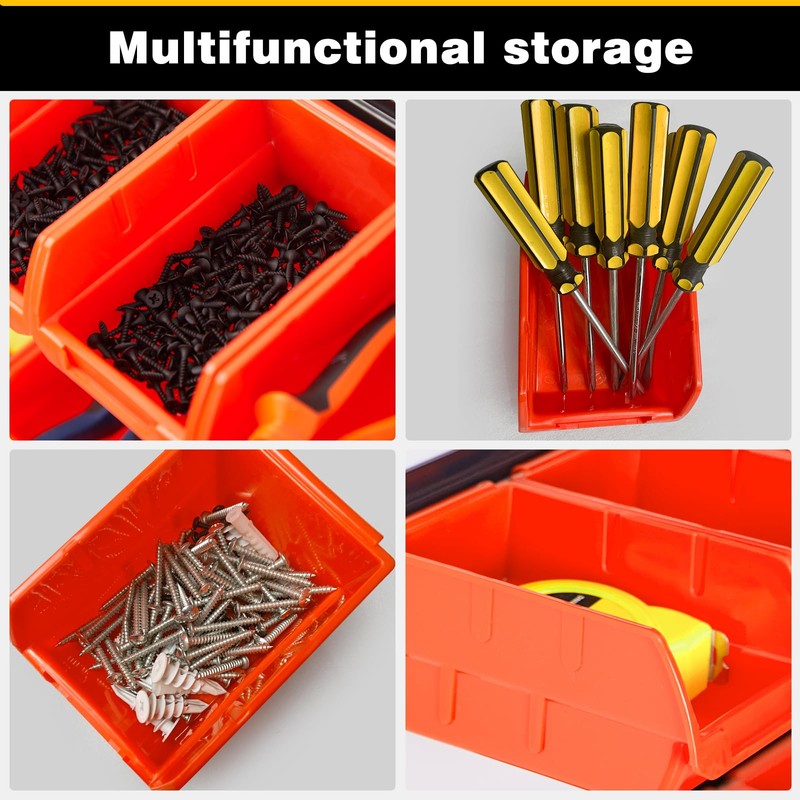 Ultrawall Wall Mounted Storage Bins, Plastic Hanging Storage Organizer Bins,