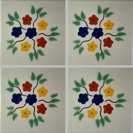 4.2x4.2 9 pcs Bouquet Talavera Mexican Tile