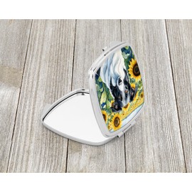 Caroline's Treasures Borzoi in Sunflowers Compact Mirror Decorative Travel Makeup Mirror for Women Girls Gifts Pocket Makeup Mirror Folding Handheld
