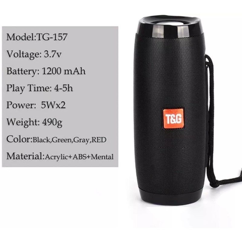 TG-157 Outdoor Mobile Waterproof LED Color Bluetooth Portable Speaker -