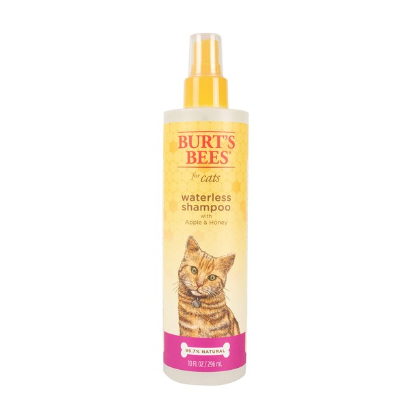 Burt's Bees for Pets Cat Natural Waterless Shampoo with Apple and Honey | Cat Waterless Shampoo Spray | Easy to Use Cat Dry Shampoo for Fresh Skin and Fur Without a Bath | Made in the USA, 10 Oz