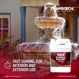 Nanotech Solutions Ultimate Sealant Wet Look- High Gloss Clear Sealer, Water Repellent Coating for Concrete, Masonry, Natural Stone, Slate Tile- UV Resistant, Water-Based, Indoor Outdoor (1 Gal.)