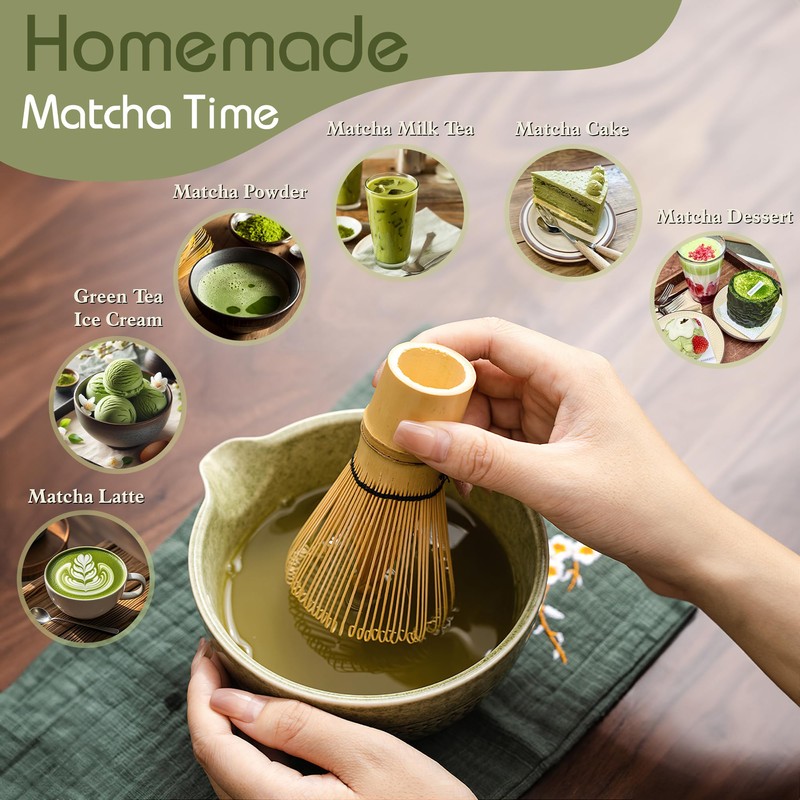 CAMATET 6 Pcs Matcha Whisk Set, Japanese Ceremonial Matcha Making