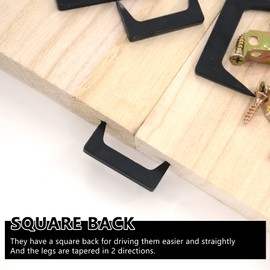 UPTTHOW 10PCS Pinch Dogs Woodworking 2inch Wood Clamps Square Back Tapered Legs Woodworking Glued Panel Table Stool Top Plank Edge Post Assembly Clamping Tools 2"