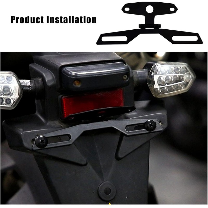 Motorcycle License Plate Bracket, Motorcycle License Plate Mount Adjustable Motorcycle