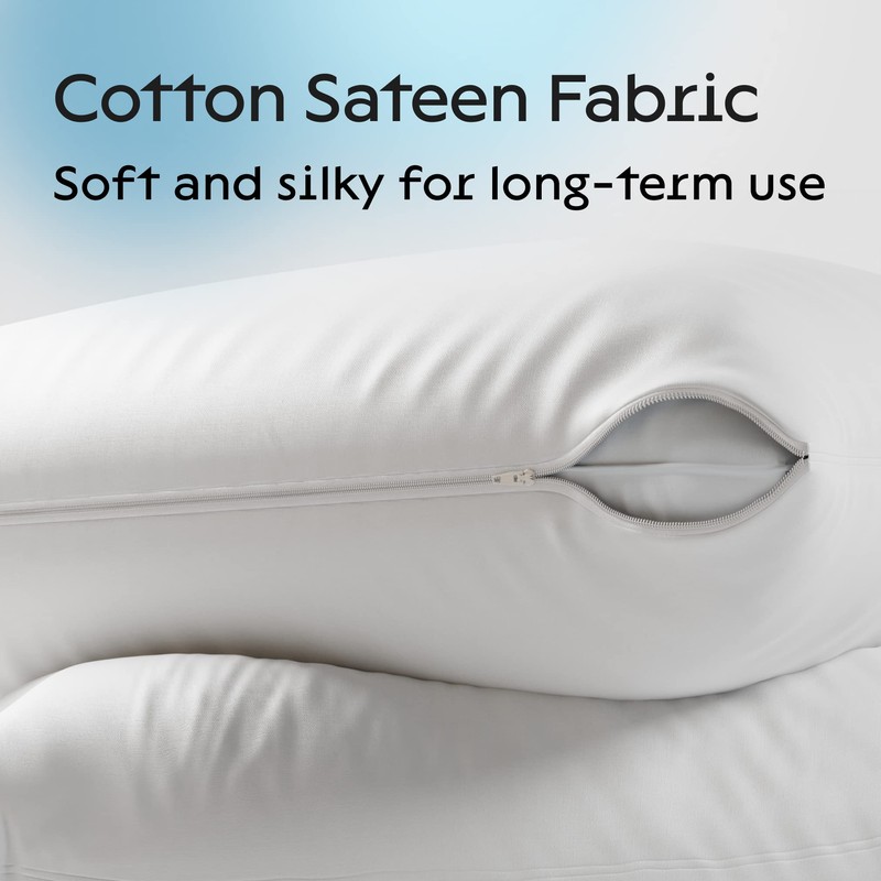 Niagara 2 Pack Queen Pillow Protectors with Zipper, Premium Cotton