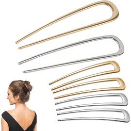 Alloy U-shape Hair Thick Sticks, 6Pcs Metal French Hair Pin Double Prong Updo Hair Pin,Metal U Shaped Hairpins Hair Stick Fork Sticks,metal U Shaped Hairpins Hair Stick Fork,U-Shape French Hair sticks Forks