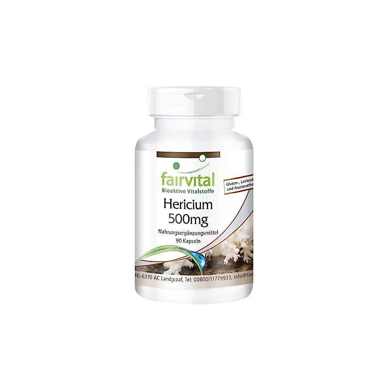 Fairvital Hericium Capsules – 500 mg Hedgehog Beard Mushroom Powder