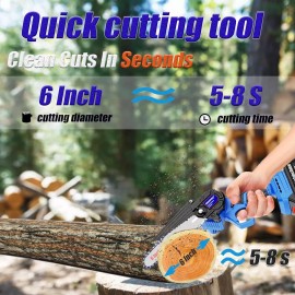 Unbranded Cordless Mini Chainsaw 6" with Case and Extra Battery + Chain