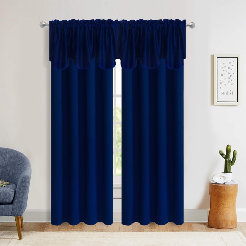 Aquazolax Window Scalloped Valances for Kitchen Blackout Decorative Scalloped Valance