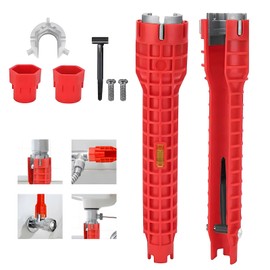 8 in 1 Faucet Wrench Tool, tap wrench sink wrench -Faucet and Sink Installer Anti-Slip - Sink Faucet Installer Socket Wrench Kit - Plumbing Pipe Spanner Tool - Spanner Faucet Wrench Tool for Sink/Bath