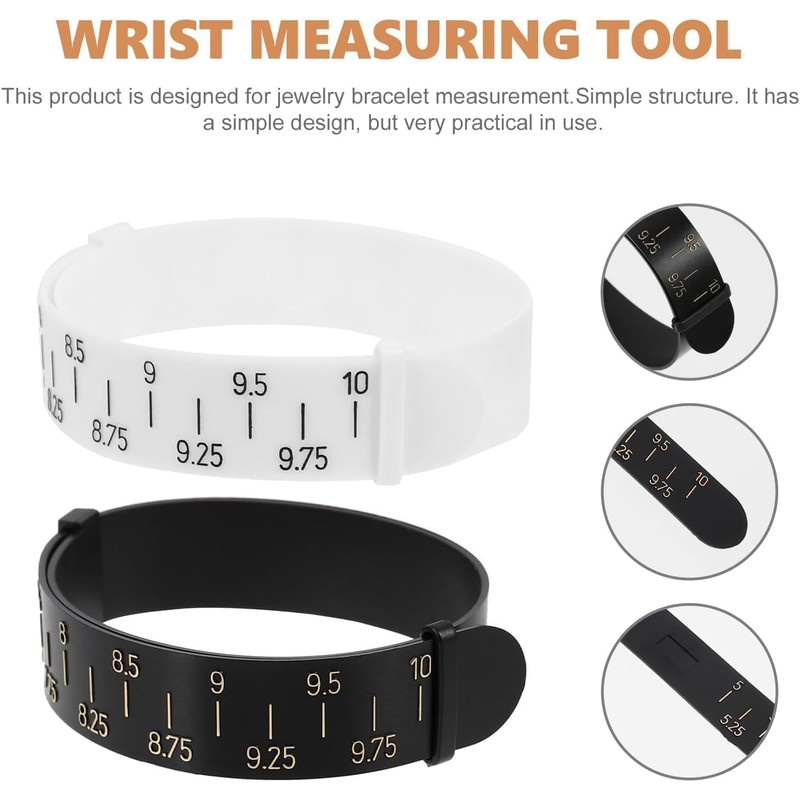 Black Bracelet Gauge Sizer, Measure Wrist Size Tool, Plastic Bracelet