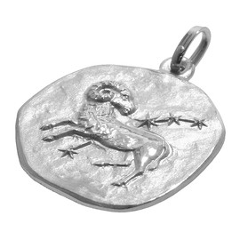 trendor Zodiac Sign Aries 925 Silver 20 mm Pendant Zodiac Sign for Women, Men and Children, 08453-04, Sterling Silver, No Gemstone