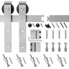 SMARTSTANDARD 6.6 Feet Brushed Nickel Barn Door Hardware Kit-Heavy Duty