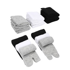Satinior 6 Pairs Unisex Tabi Flip Flop Socks Geta Socks Cotton Split Toe Tabi Socks Elastic for Women and Men, Multicolour,