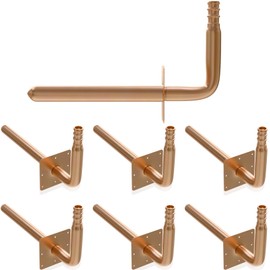 10 Packs Copper Pex Stub Out,1/2 Inch PEXB and PEXC Pex Stub Out,Copper Stub Out Elbow With Wall Flange,Copper Pipe Lead-Free,1/2" X 6" Plumbing Flange,Copper Pipe Flange