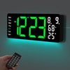 17.5” Digital Wall Clock, LED Display with Time, Date, Month,