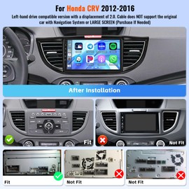 [4+64G] Android 15 Car Radio for Honda CRV 2012-2016, WiFi 32-EQ 9 Inch Touchscreen GPS Player Headunit with Carplay Android Auto Stereo Bluetooth5.0, FM/RDS, Mirror Link, SWC + Backup Camera
