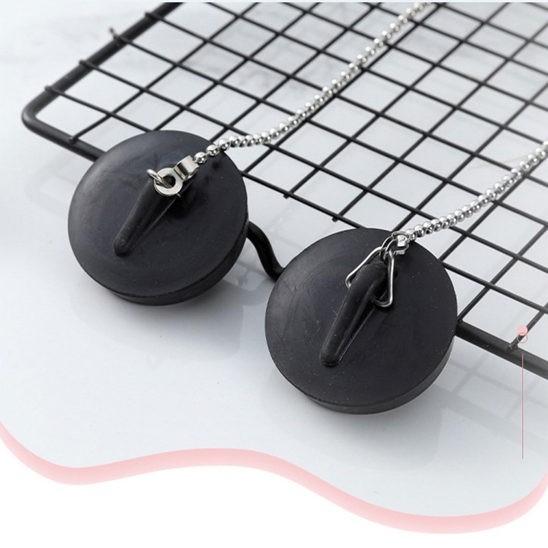 YUXITA Rubber Bath Plug with Chain Drain Stopper Handy Rubber