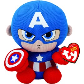 Ty Captain America Plush, Blue/Red/White, Regular